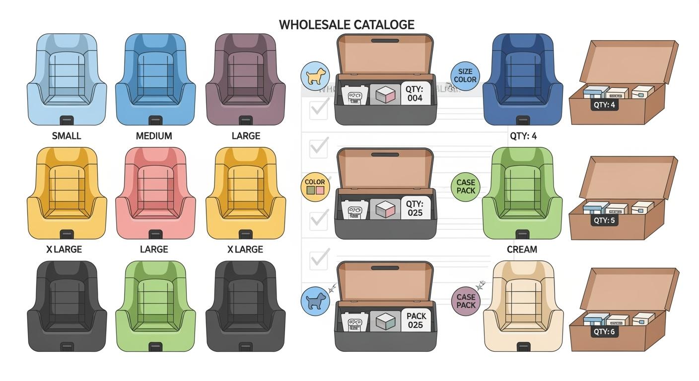 Car Seat for Dogs Variant and Pack Configuration Guide for Wholesale Catalogs (Size Bands, Colorways, Case Pack)
