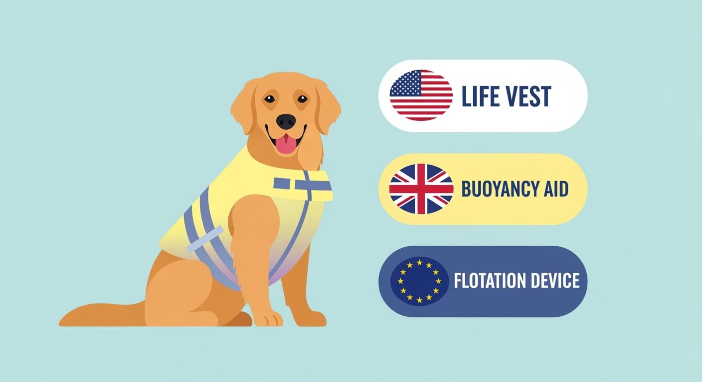Dog Life Jacket or Buoyancy Aid? US, UK, and EU Naming Rules for Clean Catalogs