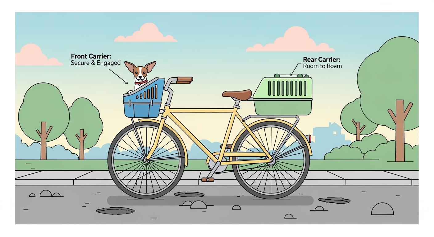 Is Your Bike Dog Carrier Safer Up Front or in Back for Bumpy Rides