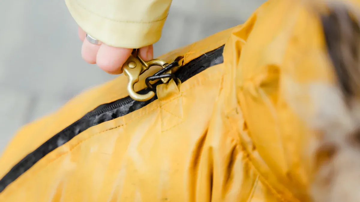 Close view of reinforcement points on a dog harness vest