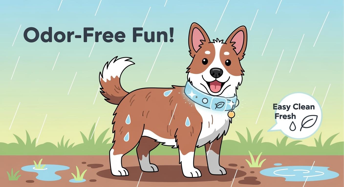 Custom dog collars for rainy days and muddy play with less odor and cleaning stress