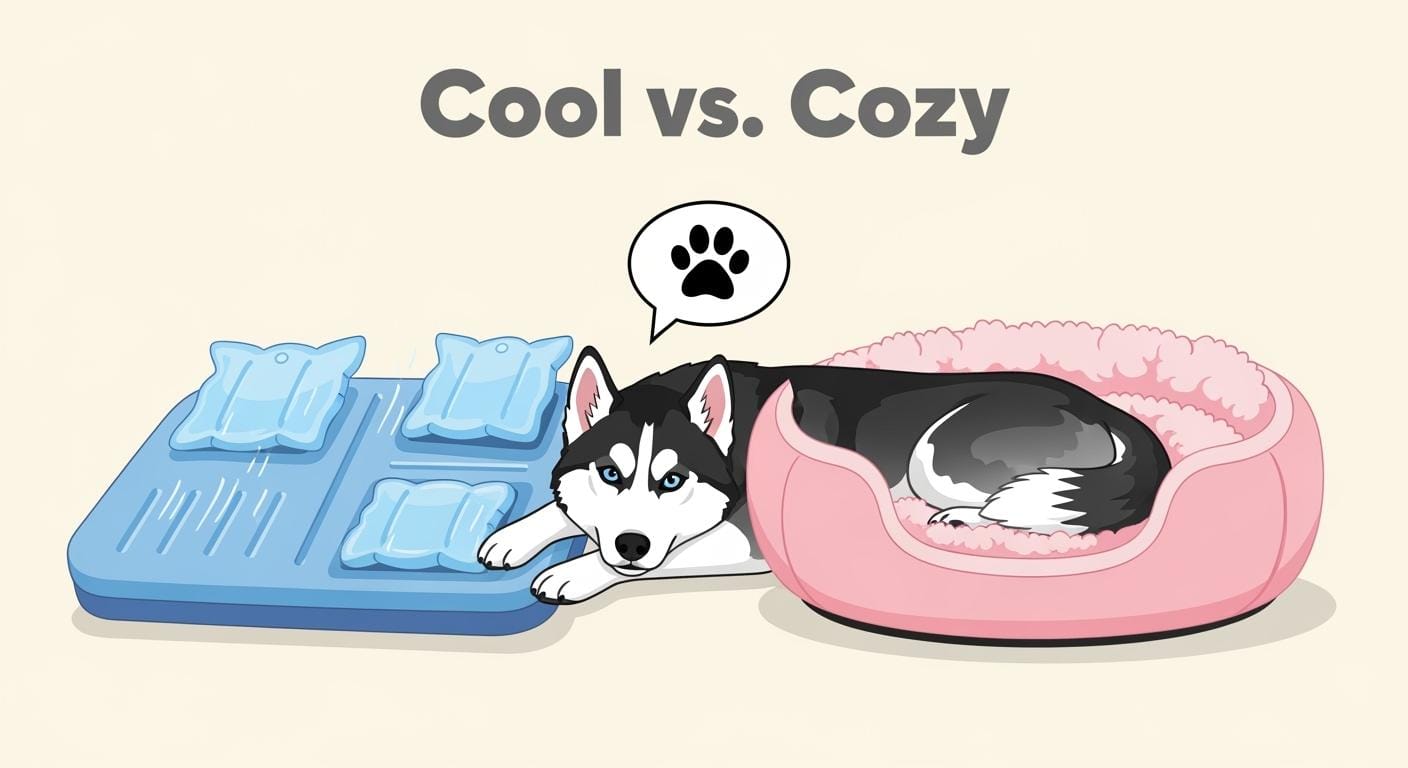 Bed for Husky Dog Cooler Surface or Softer Nest