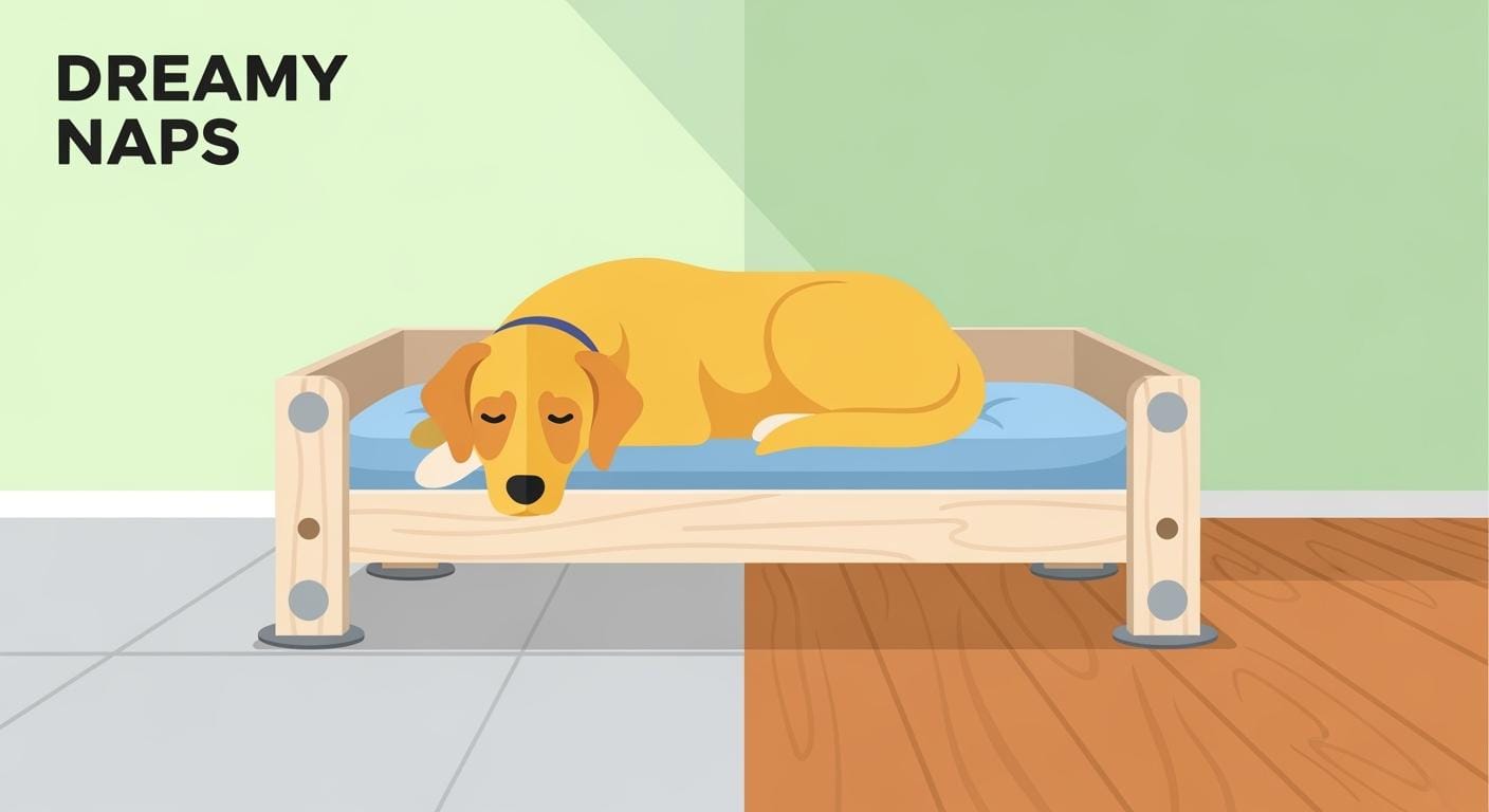 Bed Frame for Dog Stability on Tile and Wood Floors