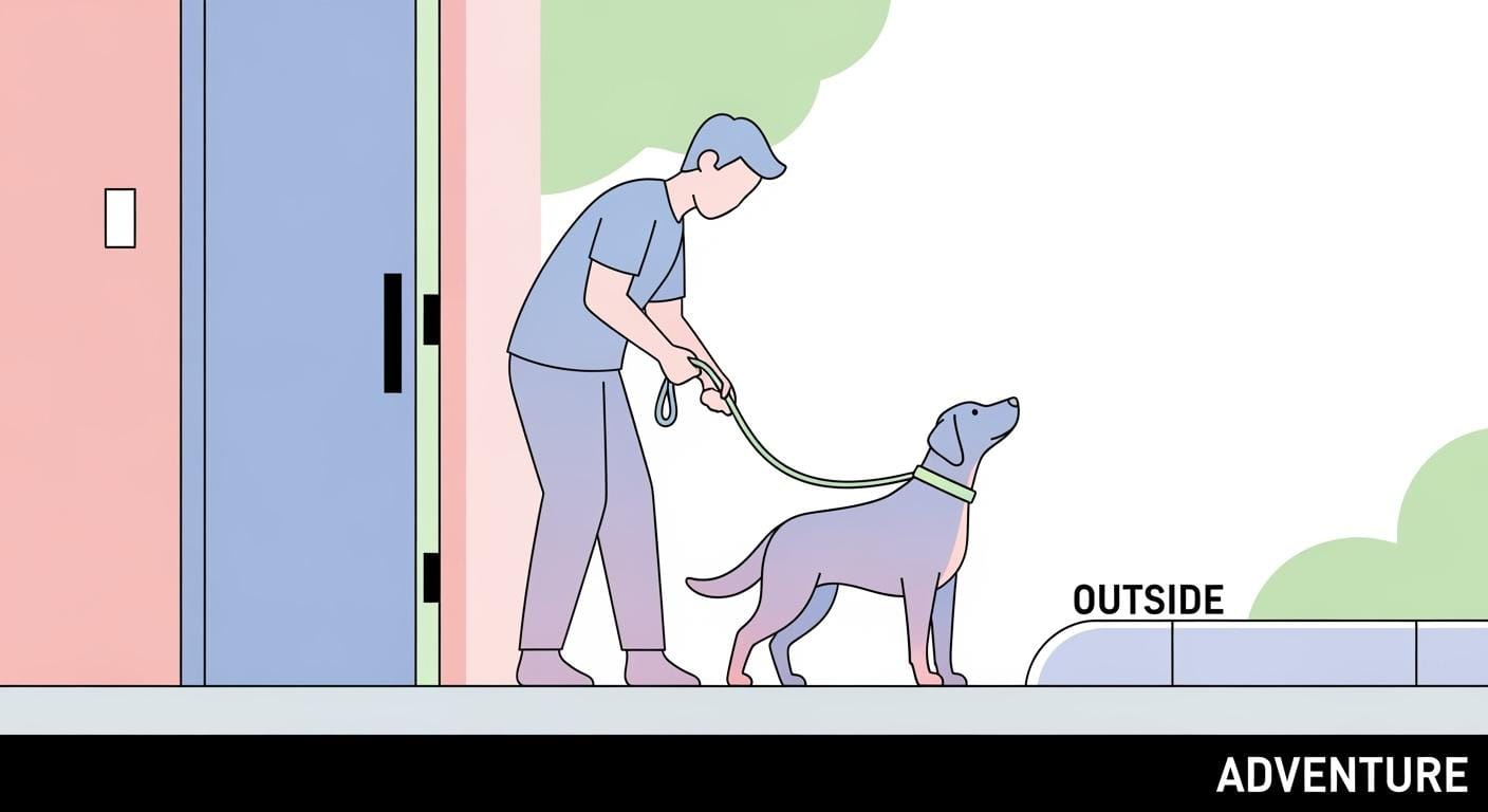 Leash a Dog What Changes at Doors and Curbs