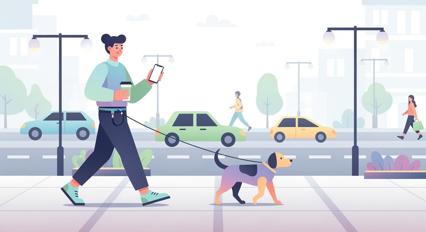 Hand Free Dog Leash Better for Steady Walks or Busy Streets