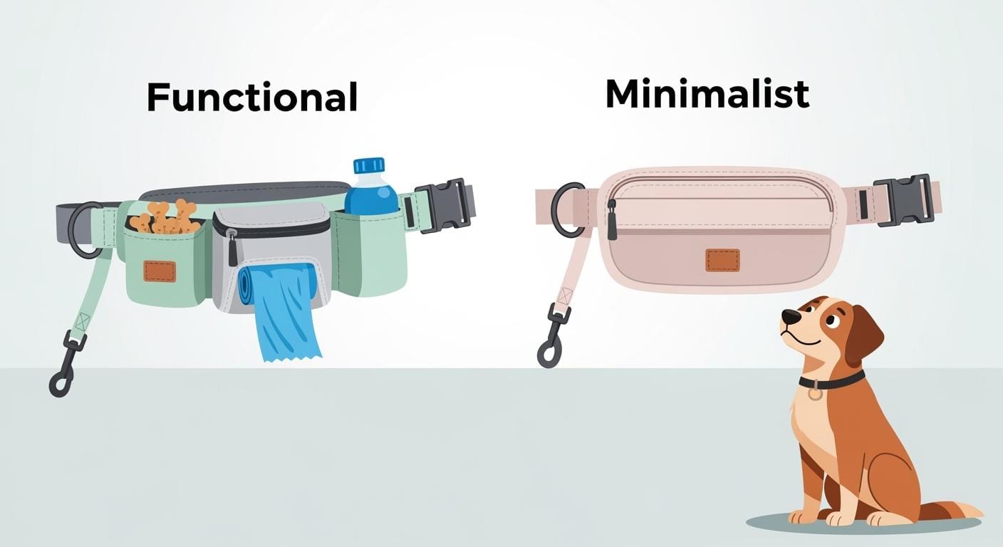 Dog Belt Leash More Storage or Less Bulk