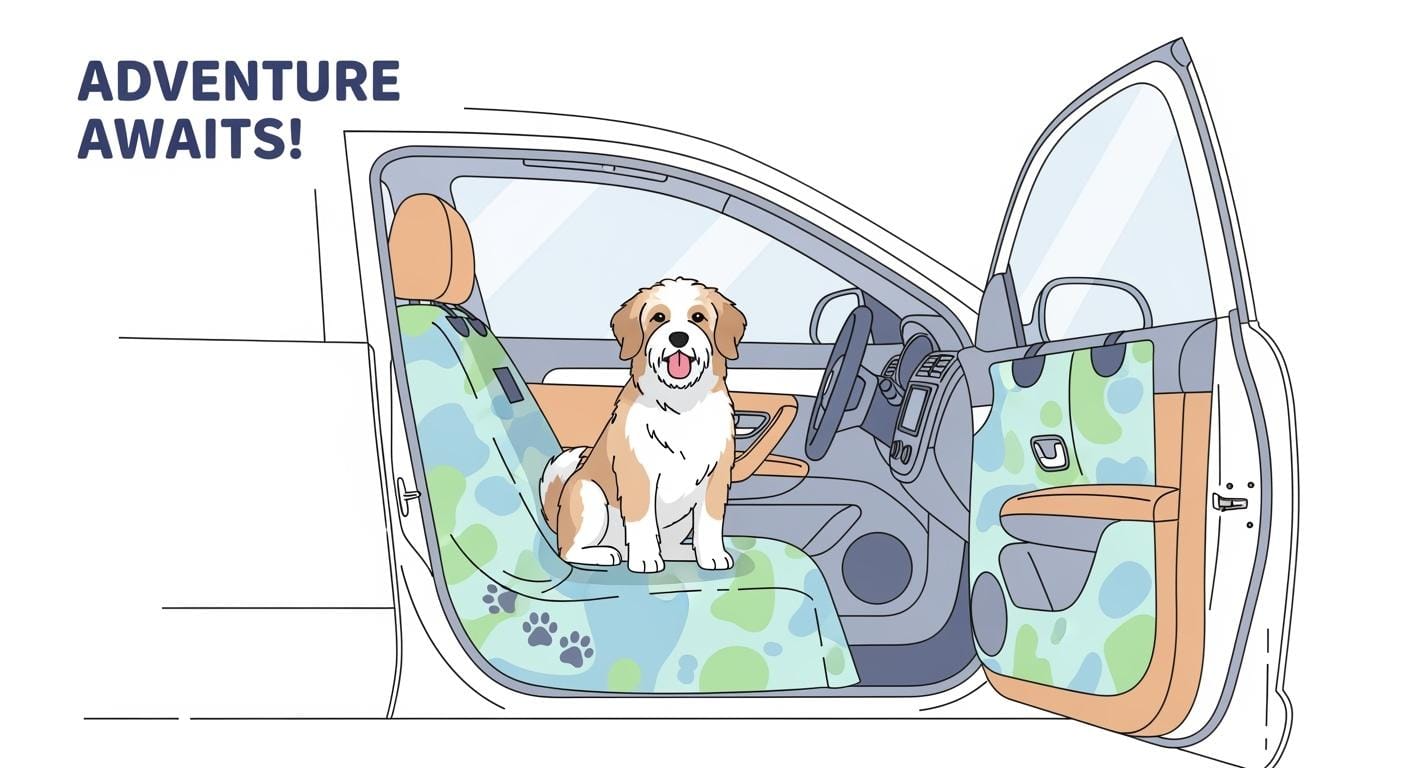 Dog Cover Seat for Car Handles Entry Scratches or Daily Messes