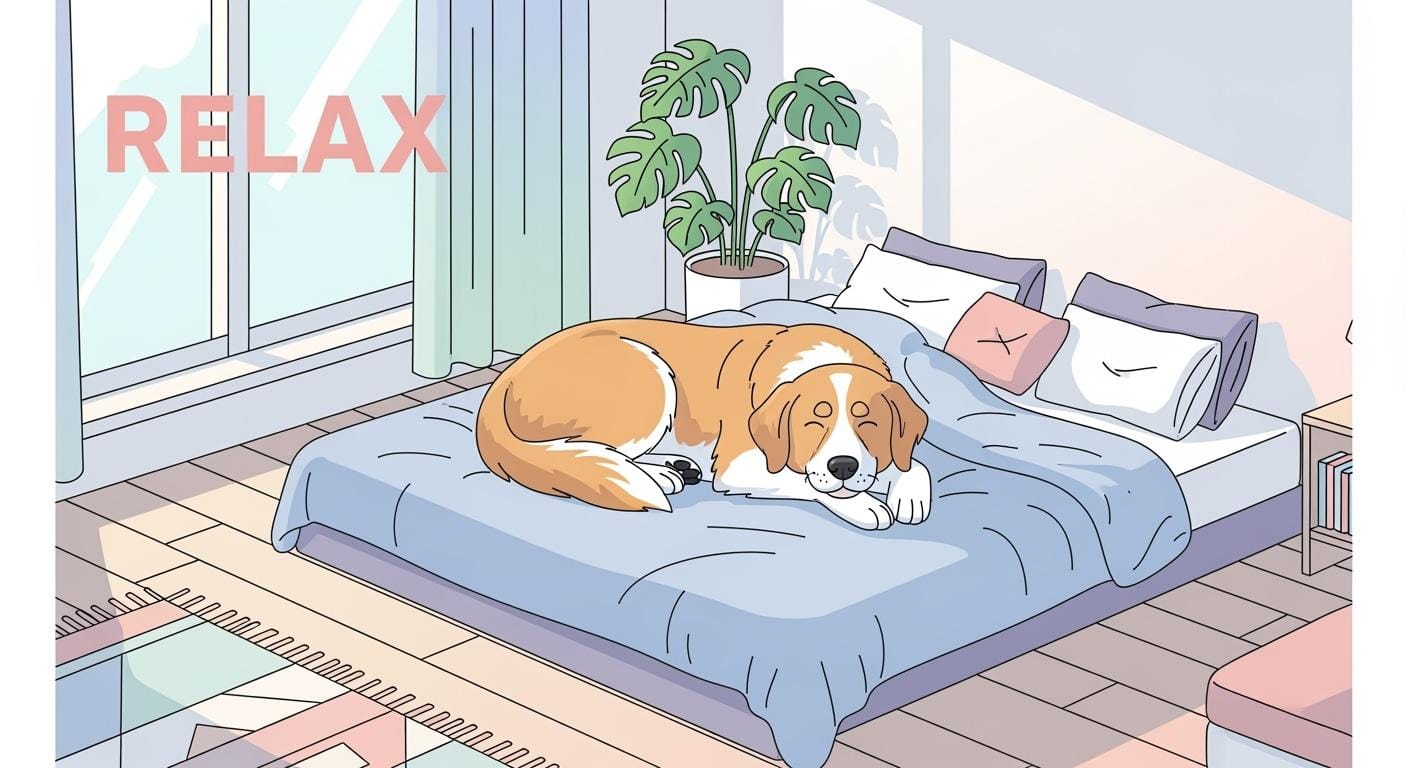 Bed for Big Dog Room to Roam or Walls to Lean