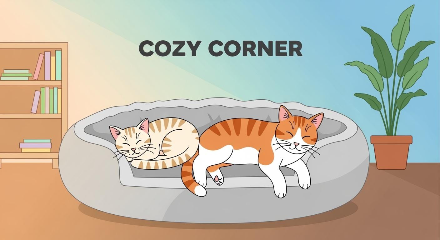 Extra Large Cat Bed Enough Space for Two or One Big Cat