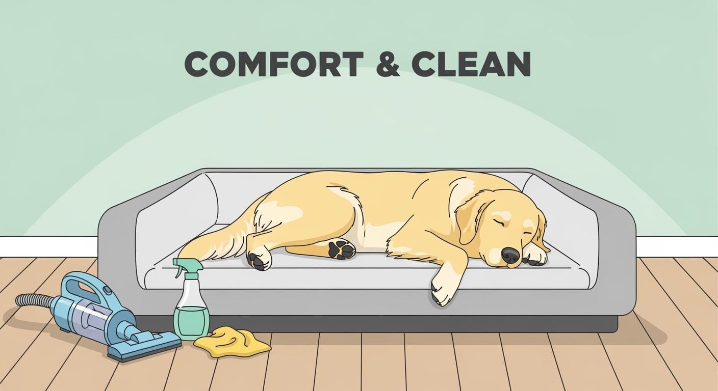 Large Waterproof Dog Bed Room to Stretch vs More to Clean