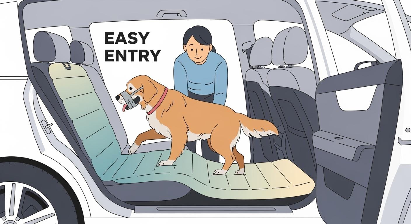Dog Rear Car Seat Cover That Makes Entry Simple for Aging Dogs